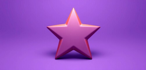 Obraz premium Simple, five-pointed star shape, flat design, solid color, night, five-pointed