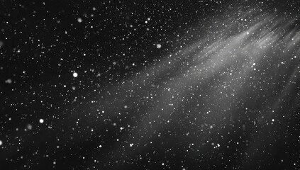 Obraz premium Ethereal, monochrome abstract image of light rays streaming across a field of randomly positioned bright dots