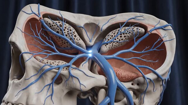 Medical Animation: Human Diploic Vein System and Skull Anatomy