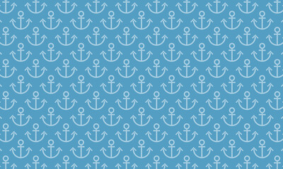 ボーダーでできたいかりマークのが並ぶ水色の背景