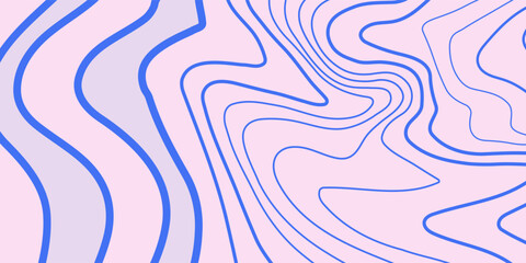 Abstract background pattern with colorful waves. Psychedelic groovy trippy y2k retro seamless pattern in blue and pink colors