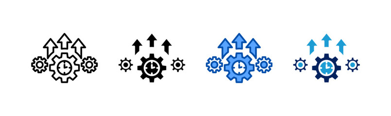 Operational Efficiency icon set multiple style collection