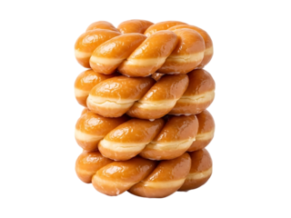 Stack of glazed donuts twisted together