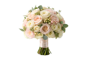 Elegant Pastel Wedding Bouquet with Peonies, Roses and Eucalyptus &ndash; Soft Pink Bridal Flowers