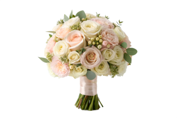 Elegant Pastel Wedding Bouquet with Peonies, Roses and Eucalyptus – Soft Pink Bridal Flowers