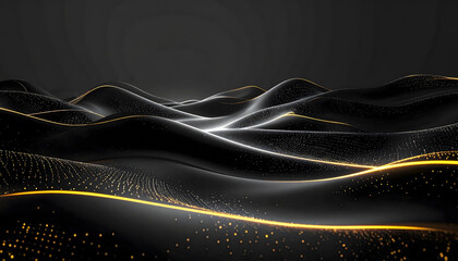 Black digital backdrop with subtle waveforms and glowing edges in a minimalist high tech style clean