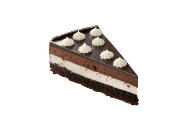 Luxury Chocolate Cream Cake Slice with Whipped Rosettes &ndash; Gourmet Dessert Photography