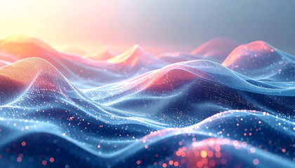 Clean digital backdrop with abstract data waves and light gradients in a modern minimal style design