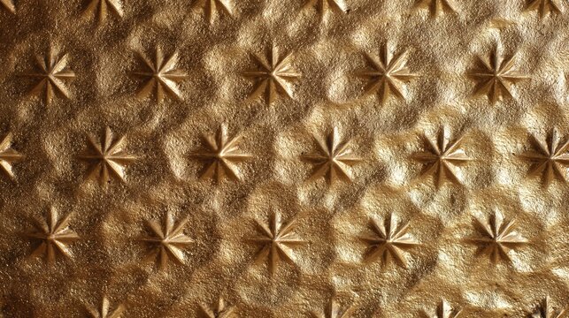 globule. Close-up of hammered metal surface with star-shaped reflections. safety posters, maintenance manuals, designed for precision metalworking and fabrication facilities, supports safety.