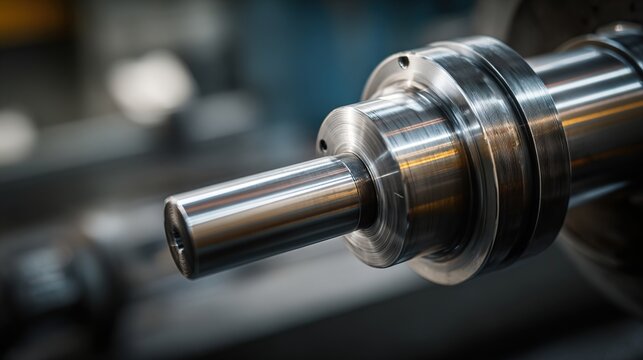mandrel. A conical metal lathe mandrel rotating with an unfinished tube sleeve fitted over it. safety posters, maintenance manuals, designed for precision metalworking and fabrication facilities.
