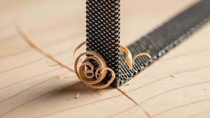 Close-up image showcasing precision woodworking and textural interplay