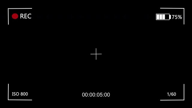 Black screen camera recording interface overlay