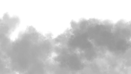 Gray smoke fog overlay border, soft mist cloud edge transparent png for winter sky and atmospheric photo effects