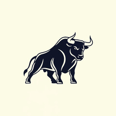 Fototapeta premium Powerful Bull Silhouette Graphic Design Element Strength Symbol