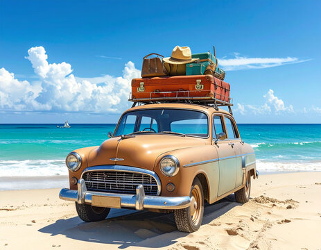 Vintage Car Beach」の写真素材 | 41,458件の無料イラスト画像 | Adobe