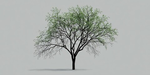 A single tree isolated on a plain background. Natural element.