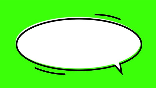 Cartoon comedy speech bubbles blank plain text clouds green screen , can be resized and repositioned. 4K video.