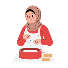 Woman Adding Salt To Pot