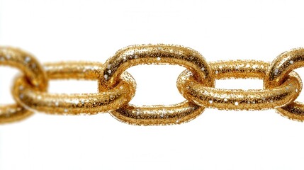 Obraz premium Gold shimmer dot chain isolated on white background