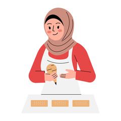 Woman Filling Pastry