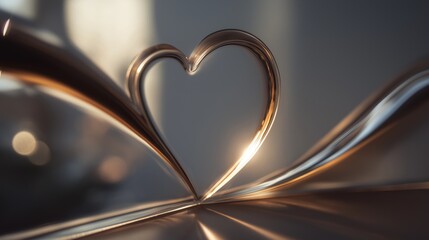 Heart shape formed by spoons for Valentine's Day celebration during sunset at a cozy place