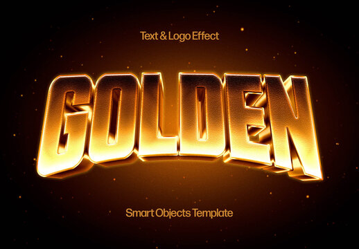 Shining Gold Text Effect Mockup