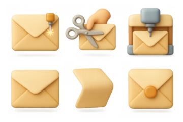 Creative envelope icons for messaging and communication design projects
