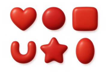 Minimalist red icon set for creative designs and branding projects