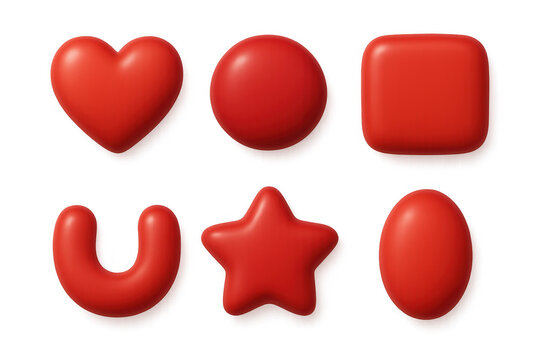 Minimalist red icon set for creative designs and branding projects