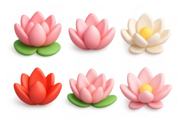 Elegant lotus icon set - floral design for digital and print projects