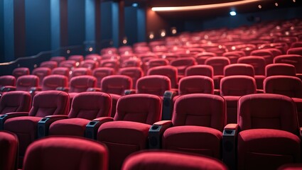 Fototapeta premium Movie theater with reclining seats — AI-generated