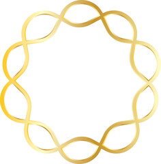 Gold Wavy Circle Frame Design