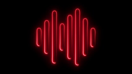 4k abstract music sound wave or audio waveform isolated on black background.Line digital minimalist voice and soundtrack. Audio waveform spectrum animation. Abstract sound with neon waves  - Powered by Adobe