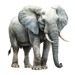 Obraz premium African Elephant, artistic watercolor illustration vector, isolated on a white background.