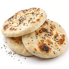 Two Pieces of Indian Naan Bread with Charred Marks