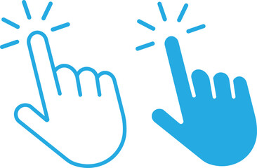Obraz premium Hand click icon set. pointer sign and symbol. Computer mouse click cursor arrow icons set. hand cursor icon. Hand cursors icons click set vector illustration on transparent background 