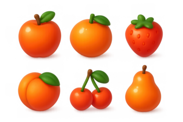 Colorful collection of vibrant fruit icons for fresh design projects