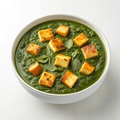 Palak Paneer, Traditional Indian Spinach Curry with Paneer Cheese