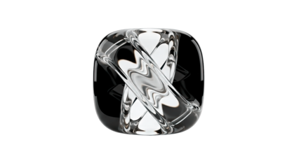 Abstract Glass Sculpture Isolated on White Background