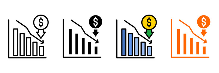 economic criticism Icon Set Multiple Style Collection. Capitalism Breakdown, Debt Crisis, Wealth Gap, Economic Inequality, Corporate Greed, Market Crash, Inflation Woes, Recession Effects, Banking Cor