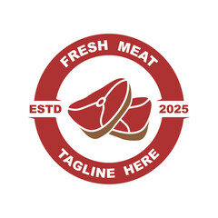 fresh meat logo vector design. Meat store emblems logo