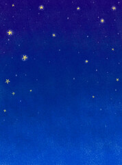 hand-drawing night sky with stars © 유정 박