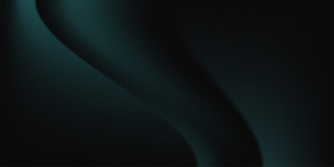 Grey abstract curved wavy lines on black background. Black background with line curve design. Blurred black silk fabric.