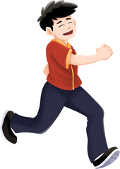 Boy Celebrating Chinese New Year Character Illustration