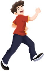 Boy Celebrating Chinese New Year Character Illustration