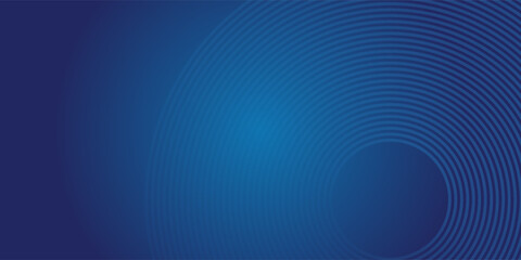 Dark blue abstract vector background with bright and elegant glowing circle lines stacked together, 3D cover of business presentation banner or night party. modern