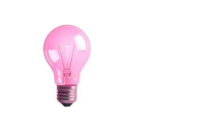 Beautiful pink light bulbs against a white background