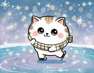 Cute cat winter