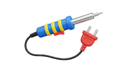 Soldering Iron with Plug Isolated on White Background