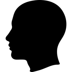 Male head silhouette with transparent background